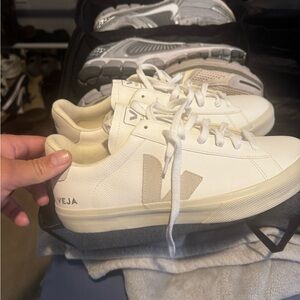Veja Cream and White Sneakers